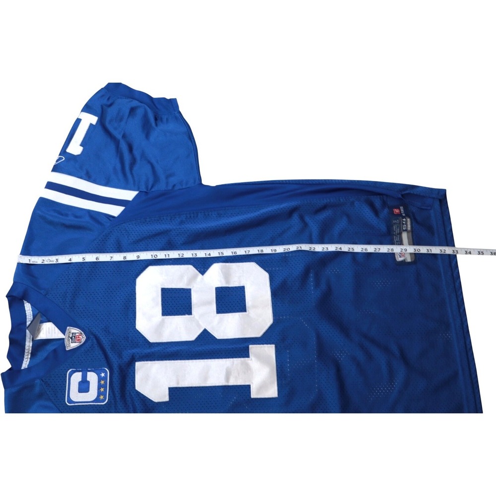 Reebok Peyton Manning Indianapolis Colts NFL Jersey Blue 18 Captain Patch Sz 54 - Picture 4 of 9